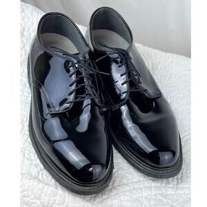 Capp Men's Size 12.5 Black Patton Lace Up Formal Dress Marching Wedding Shoes
